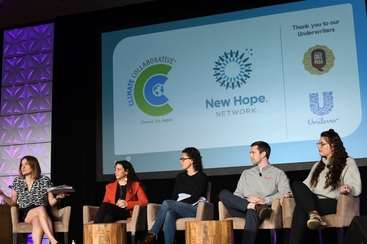 "Set audacious goals but focus on incremental improvements and tie innovation to your mission." Great advice from this seasoned panel on Breaking Down Barriers to #ClimateAction with <a href="/DeannaBratter/">Deanna Bratter</a> <a href="/DanoneNA/">Danone North America</a> @SustyJoe <a href="/StrausOrganic/">StrausFamilyCreamery</a> <a href="/NewmarkSara/">Sara Newmark</a> <a href="/MegaFood/">MegaFood</a> <a href="/Justins/">Justin's</a> #ClimateDay