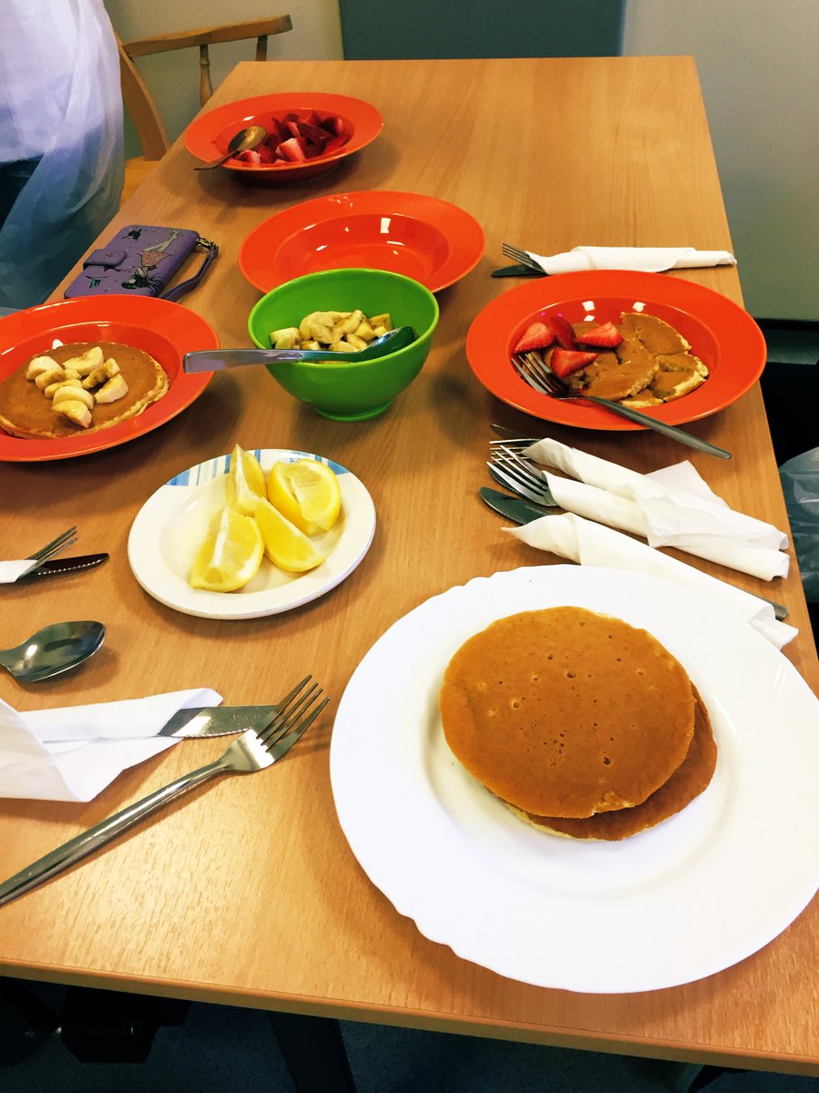 OliviaGHallam's tweet photo. Pancake day on the Stroke Unit 🥞 patients had huge smiles on their faces after a lovely session with our @OtUlht colleagues. Progress is being made @ADSS_Therapy they’re heading your way 👍#aphasia #rehab #stroke @LCHStrokeUnit @LCHS_Adult_SLT https://t.co/Sv6wSdqBH5