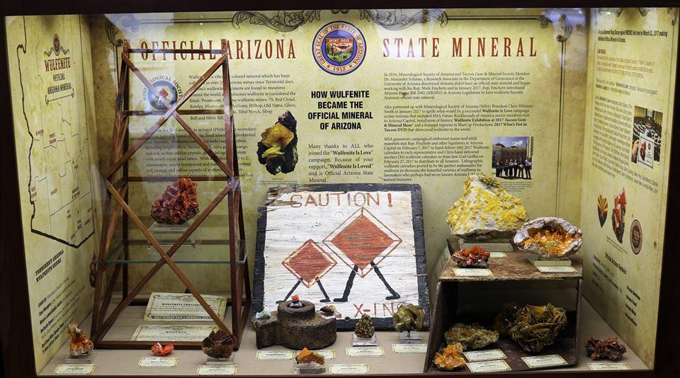 2019  Tucson Gem and Mineral Show® - gave you the complete and correct  information on how "wulfenite" became Arizona's State Mineral - and won  an award!