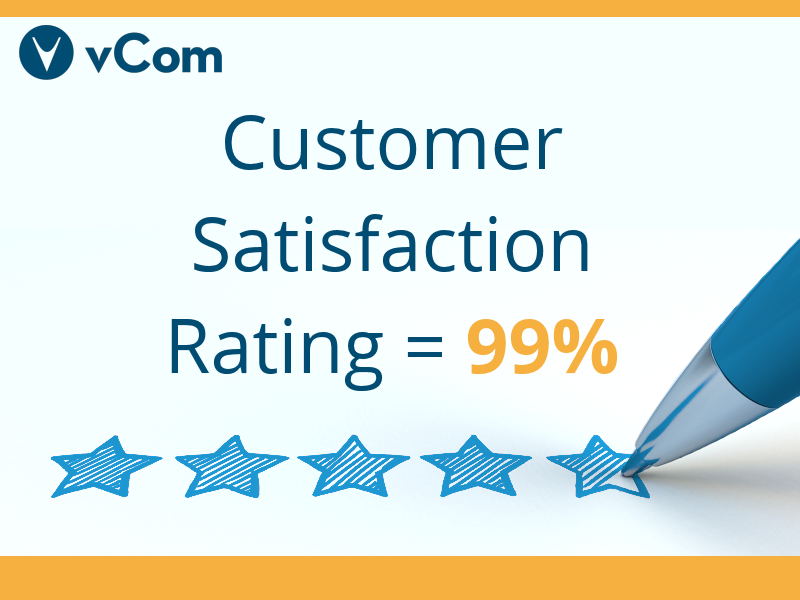 vComSolutions's tweet photo. Have you heard our big news? Our customers have given vCom a satisfaction rating of 99% for overall experience with our software &amp; services. Full article here: https://t.co/IR1jPO9Ye5 #itspend #TechTuesday https://t.co/aZcQAzjZL5