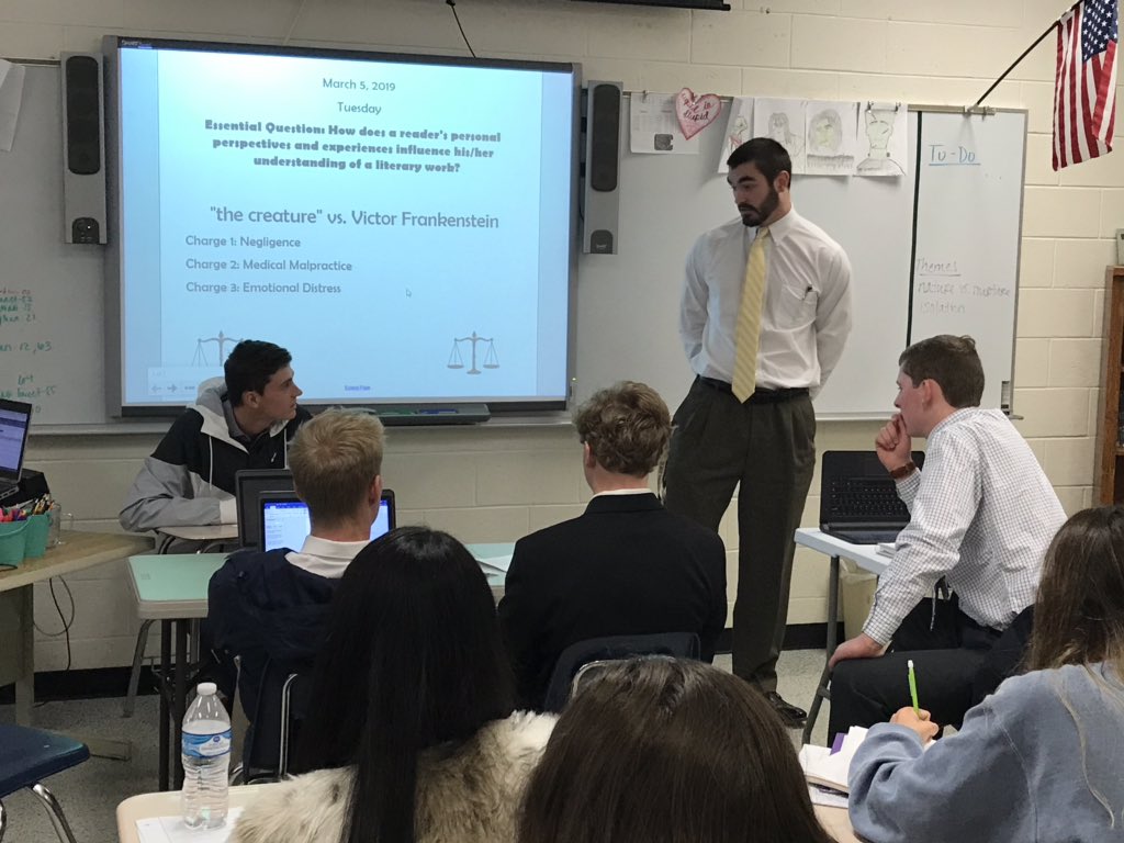 ElyseS_RRHS's tweet photo. I’m so proud of my seniors for putting in the effort and time to make learning fun! They’re doing a great job earning their grades for our Frankenstein trial summative assignment. 💙💚 @CVHSGrizzlies @CVHSENG https://t.co/EYNaRmgiaM