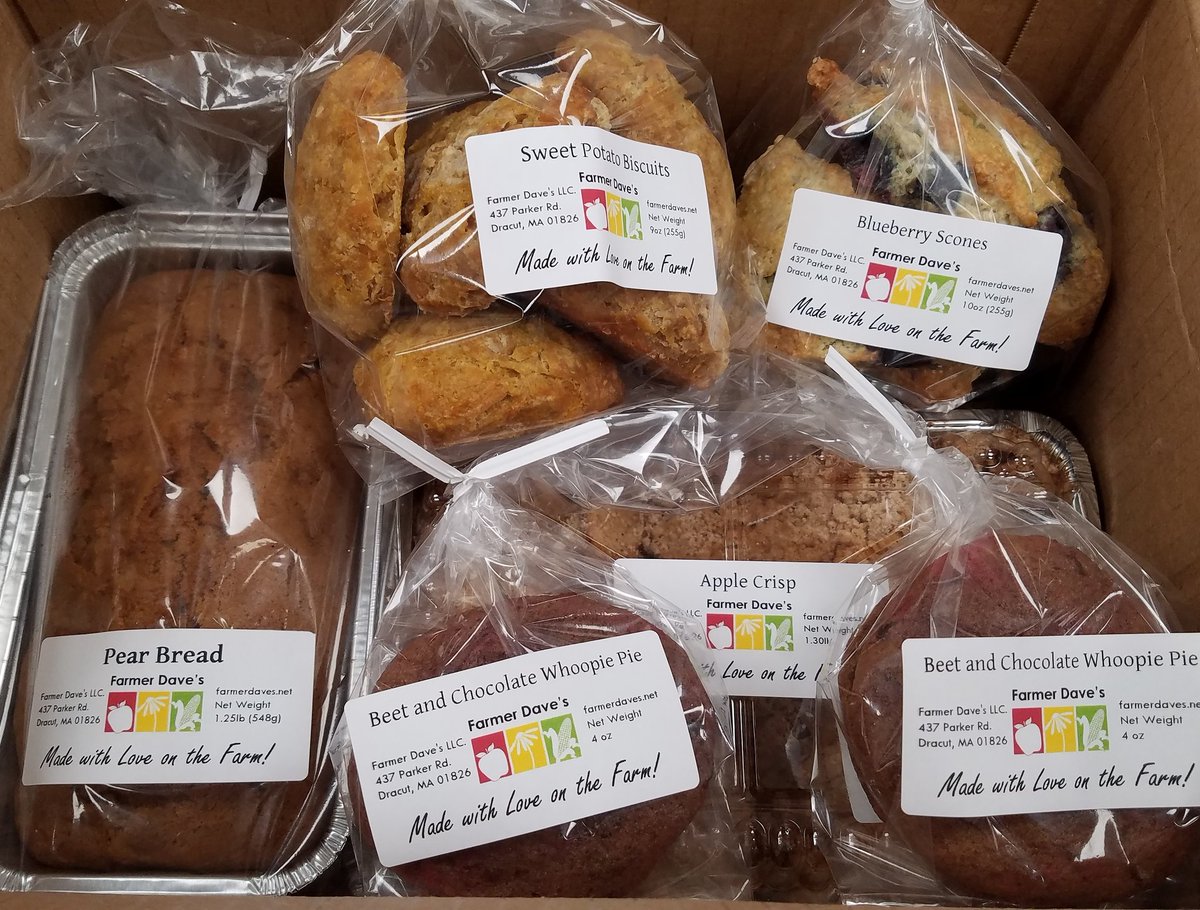 Farmer Dave's new Bakery Share week 1!  This bi-weekly share is small batch, and made from scratch with no preservatives.
Interested? 
farmerdaves.net