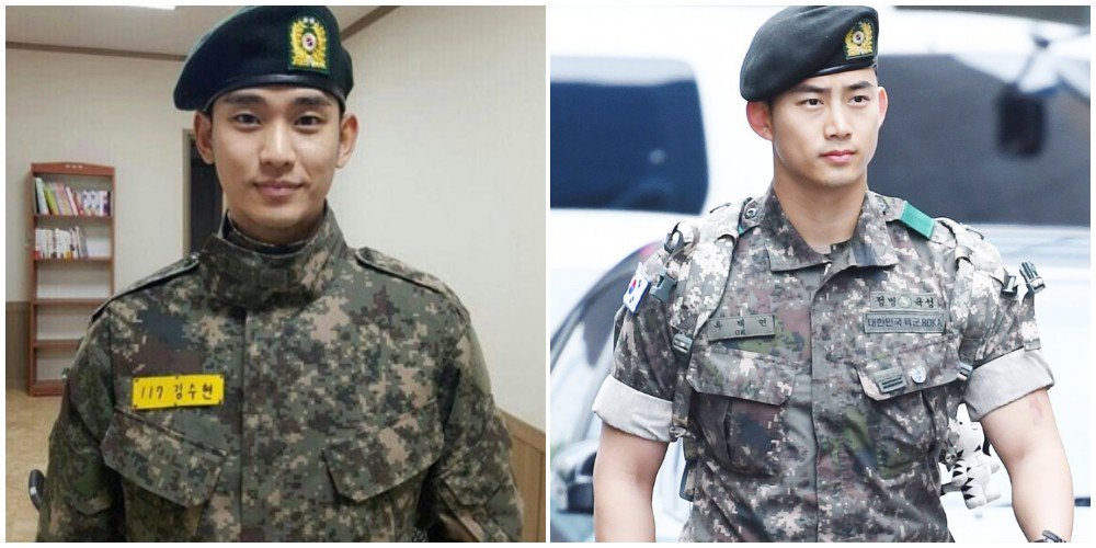 styleguideform's tweet photo. Aren't you proud of Kim Soo Hyun and 2PM's Taecyeon for their early rank promotions? 
#KimSooHyun #2PM #Taecyeon #MilitaryService #RankPromotion #HOTTEST
https://t.co/brDBXbSnd6 https://t.co/GtSsY0H10o