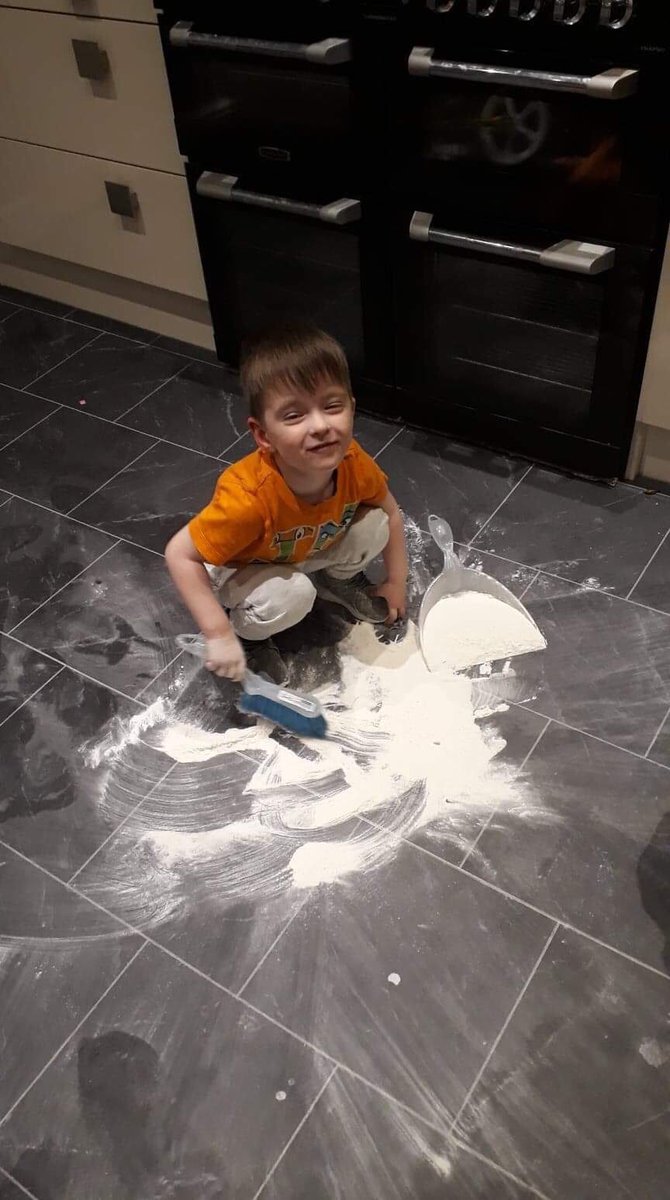 laineysadlier's tweet photo. This is what you get for encouraging messy play from a young age #messychef #toddlerlife #PancakeTuesday https://t.co/y2eXCQdink