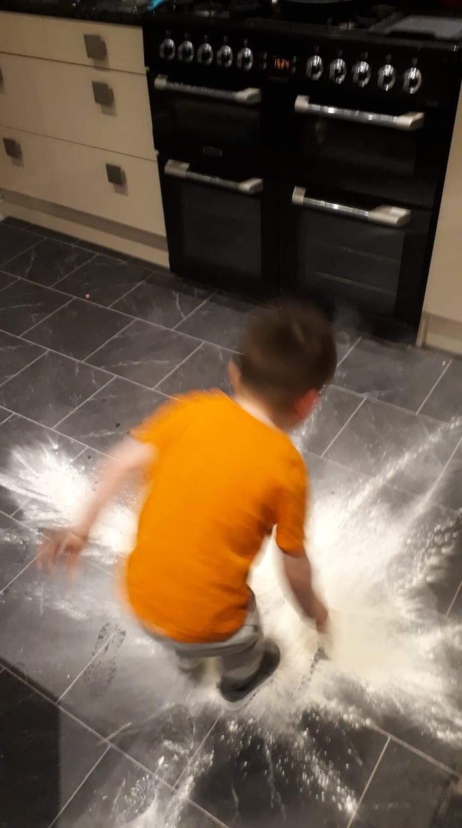 laineysadlier's tweet photo. This is what you get for encouraging messy play from a young age #messychef #toddlerlife #PancakeTuesday https://t.co/y2eXCQdink