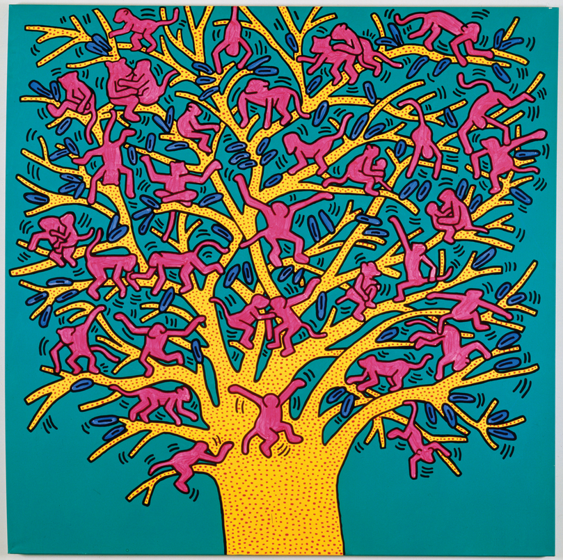 lespaul55_57's tweet photo. 'Art should be something that liberates your soul, provokes the imagination and encourages people to go further'

           Keith Haring

 Keith Haring, The Tree of Monkeys, 1984 https://t.co/wHf4uPhFwQ