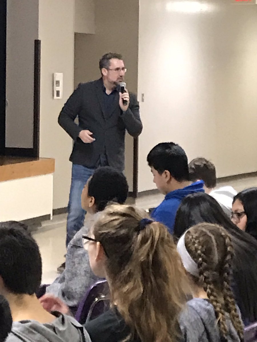 @bradmcbooks visited Sequoyah Middle School this past Friday! We have signed copies of Brad’s books at our store! Brad, along with @kimventrella and @melaniesumrow, will host a middle grade panel this Saturday, March 9 at 1pm. #middlegradeauthors #middlegradebooks