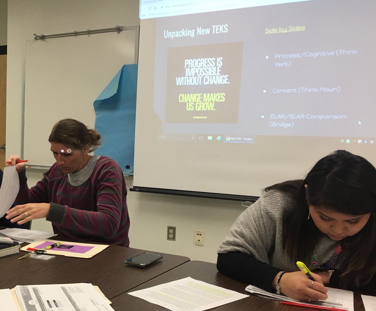 DanikaJaster's tweet image. We learn, we grow. Unpacking new TEKS. #PreparingForFuture #TheColeWay @nisdelemelar