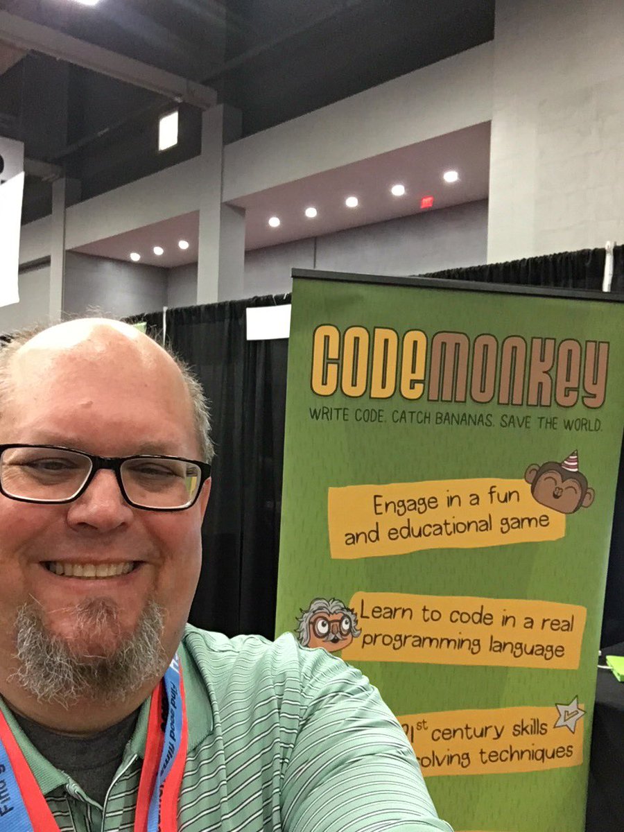 MrEnglerTech's tweet photo. Wooooo! Hello #SXSWEDU2019 Excited to be hanging out at the @CodeMonkeySTU booth! https://t.co/jfhPonYG8c