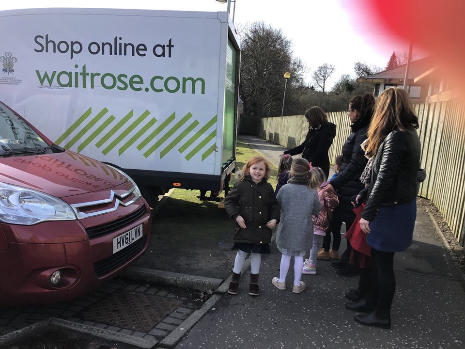 ParkDrStirling's tweet photo. Some boys and girls went on the bus to Stirling Waitrose who have been very kind &amp; donated £225 to nursery to help us develop our sensory garden. Thank you @waitrose and our parent helpers, and well done to our friends who had a great time collecting the cheque for nursery! https://t.co/Ibok6A57FV