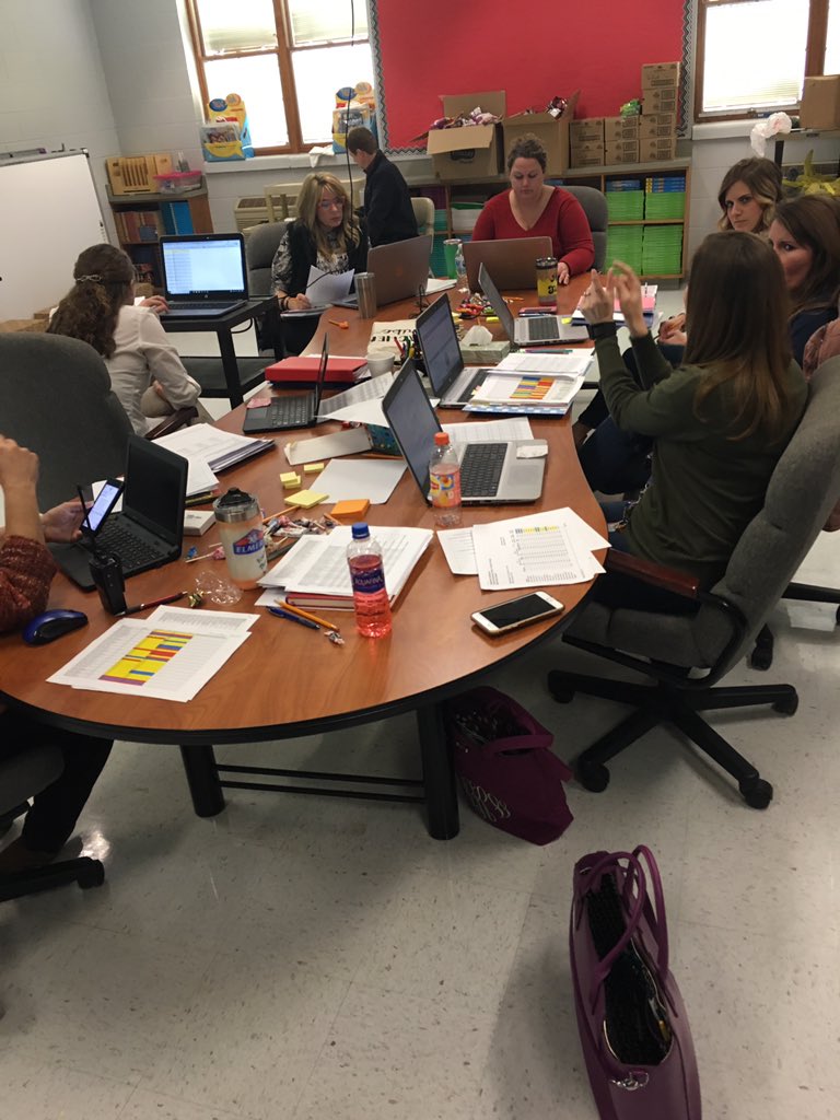 smcfry's tweet photo. Cross-Grade Level Meeting with the 3rd-6th grade Math Teachers. They are truly amazing!! Digging in the data and working on strategies for the students. https://t.co/jd8SbKVCUe