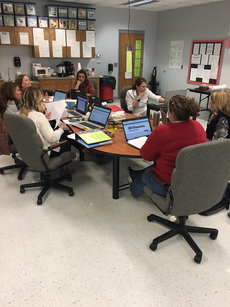 Cross-Grade Level Meeting with the 3rd-6th grade Math Teachers. They are truly amazing!! Digging in the data and working on strategies for the students.