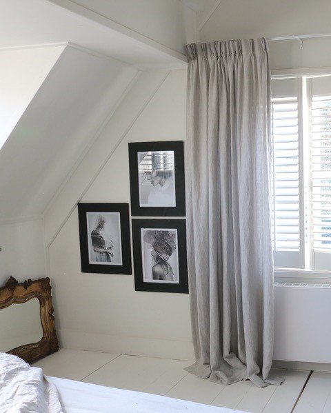 Foto's ontvangen van een zeer tevreden klant. Mooie 100% linnen gordijnen Estival 13.