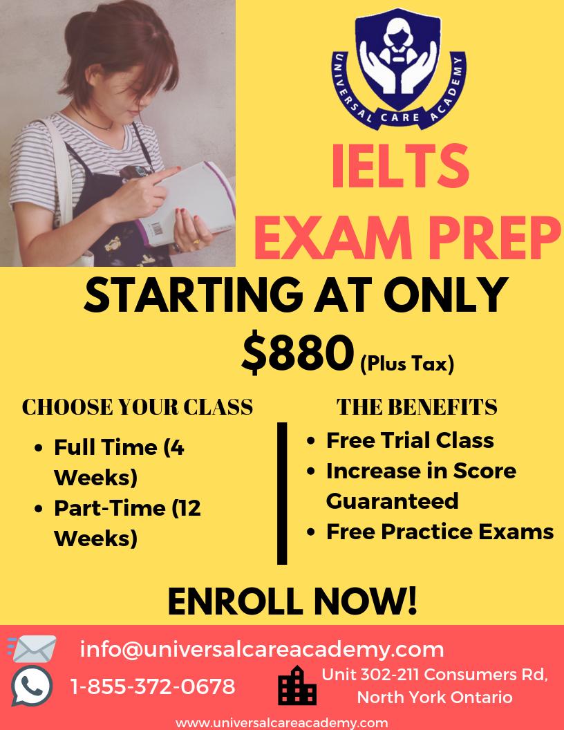 UCACollege's tweet photo. Enroll Now! Get ready to take on the #IELTS Exam &amp; come out on top! We want to help get your career started &amp; stress free as much as you can be! RT to help others on your feed! #ExamPrep #AdultEducation #privateschool #toronto #torontoservices #parttimestudies #thursdaythoughts https://t.co/XsoJFbuWSK