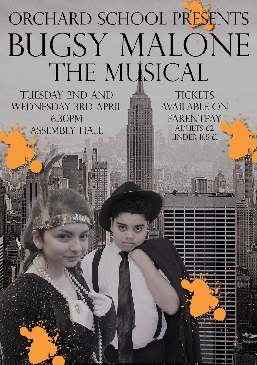 OrchardSB's tweet photo. It's coming soon! Rehearsals are in full swing. It's Bugsy Malone at @OrchardSB https://t.co/R0wB7oGHov https://t.co/ywktV10ddA