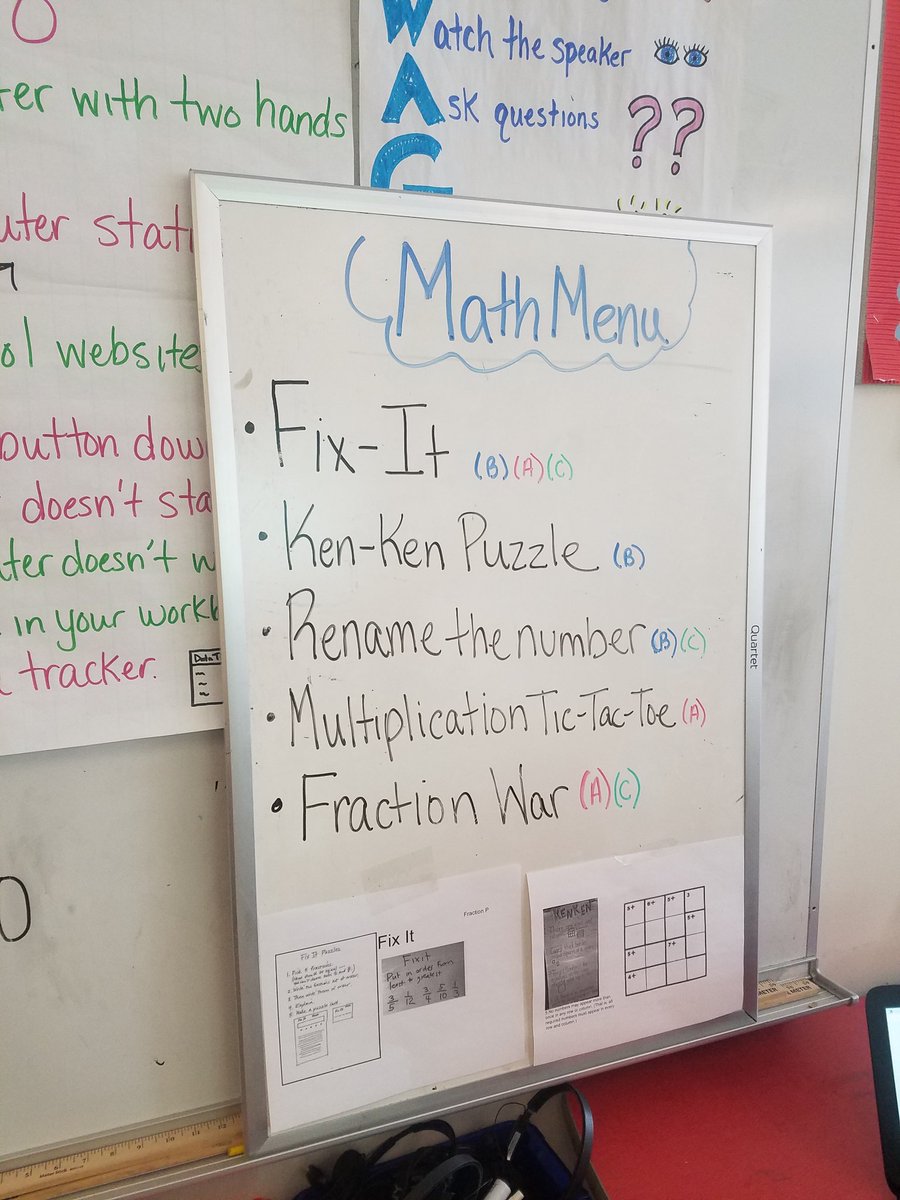 DanielleGuiffre's tweet image. Trying out math menus and I'm loving it! Thanks for the idea @mburnsmath ! #thebigthree #differentiate #supportlearning @SCSDMath @DrWeeksSCSD