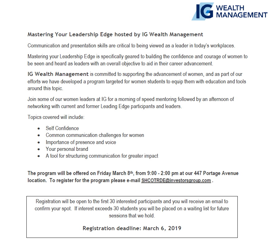✨ Hey Asper ladies,  join some of IG's women leaders for a morning of speed mentoring followed by an afternoon of networking. Learn how to be seen and heard a leader! ✨ Sign-up today!