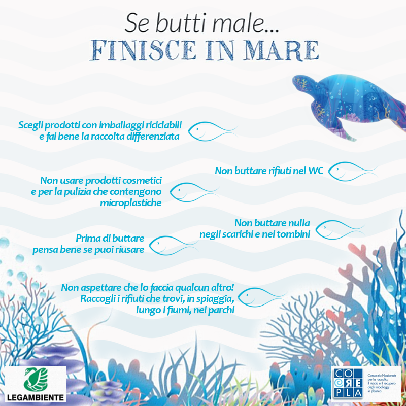 LegambientePugl's tweet photo. «Se butti male... finisce in mare» è il progetto di Legambiente e Corepla che #educa gli #studenti al corretto #conferimento dei #rifiuti, con laboratori e attività ludico-didattiche. Scoprite come aderire e richiedere il materiale didattico.
➡https://t.co/wXXg8EK8Gh https://t.co/cLw5yLNb84