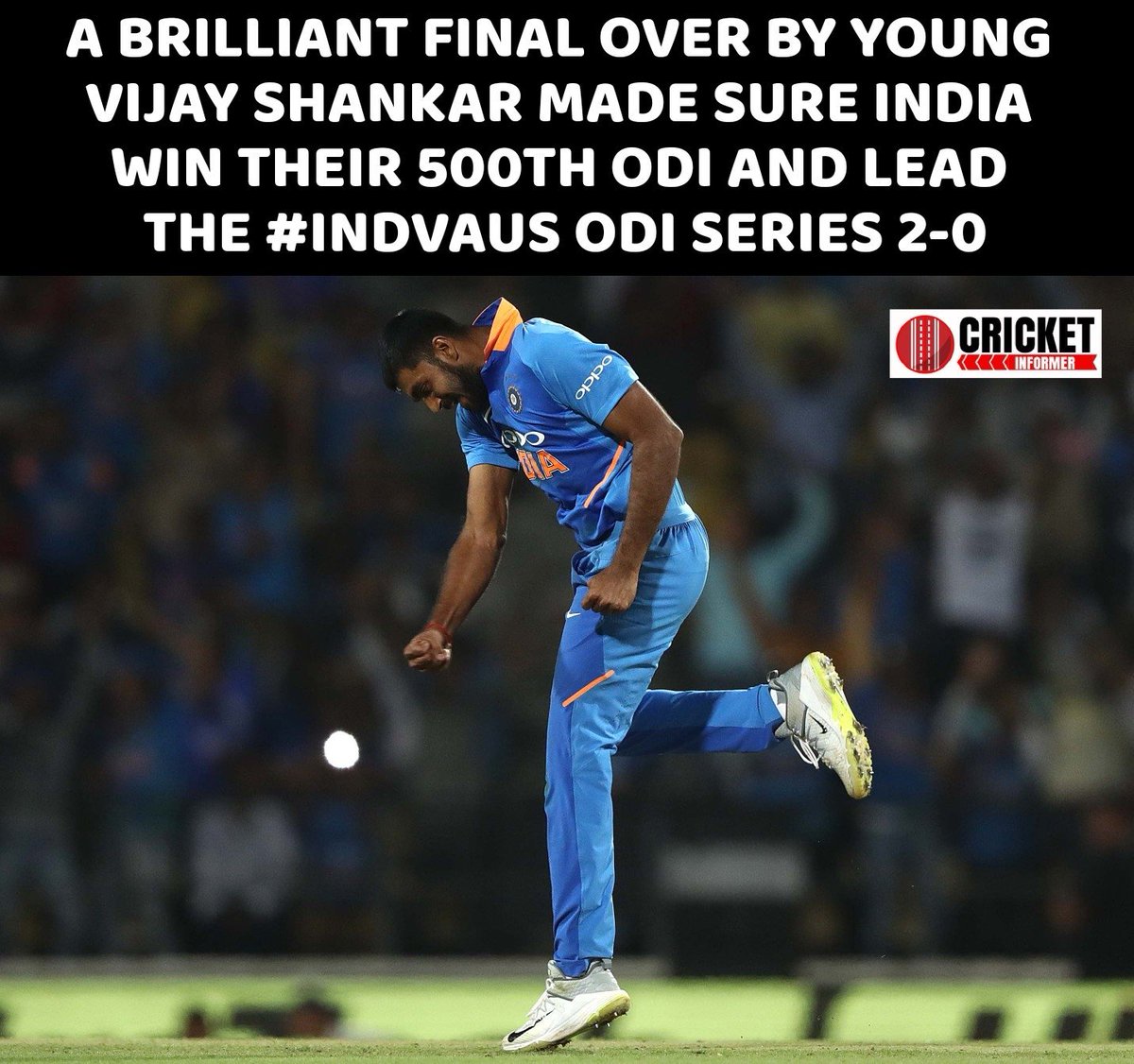 Cric_Informer's tweet photo. India beat Australia by 8 runs.
#INDvAUS https://t.co/as0mhZQlDS