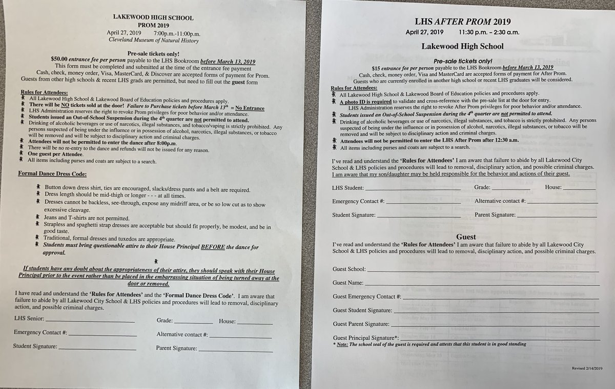 ATTENTION SENIORS‼️ Prom and After Prom Ticket forms are now available outside the book room. Tickets are $50 for Prom, and $15 for After Prom. Last day to order tickets is Tuesday, March 12. No tickets will be sold after this date! Stop and get yours today!