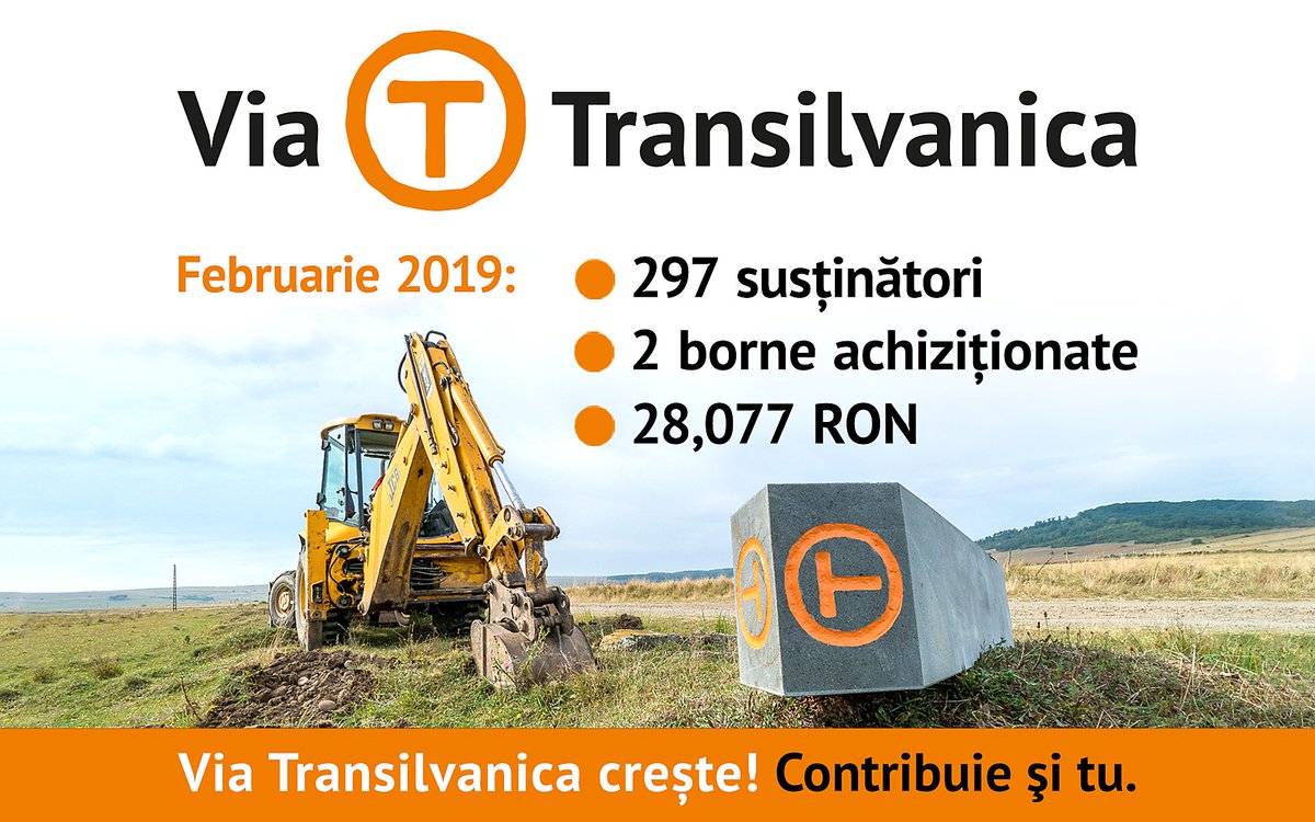 Prieteni, #ViaTransilvanica e în continuă mișcare. 

În luna februarie, pe site la secțiunea contribuie viatransilvanica.com/contribuie/, am avut 297 susținători, 2 borne achiziționate și 28,077 RON primiți.

Vă mulțumim pentru tot ajutorul acordat. #NGO #trail #tasuleasasocial