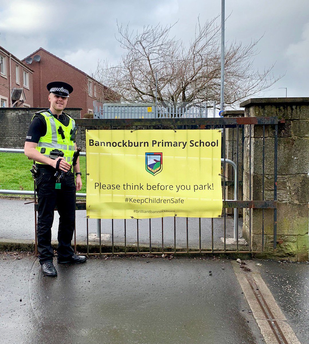 PSOSStirling's tweet image. PC's Haldane and Elder carried out speed checks and parking patrols at @bannps today during Vulnerable Road Users week. 7 drivers were warned in relation to speeding in the 20mph zone this morning. #TwentysPlenty #KeepChildrenSafe #ThinkBeforeYouPark