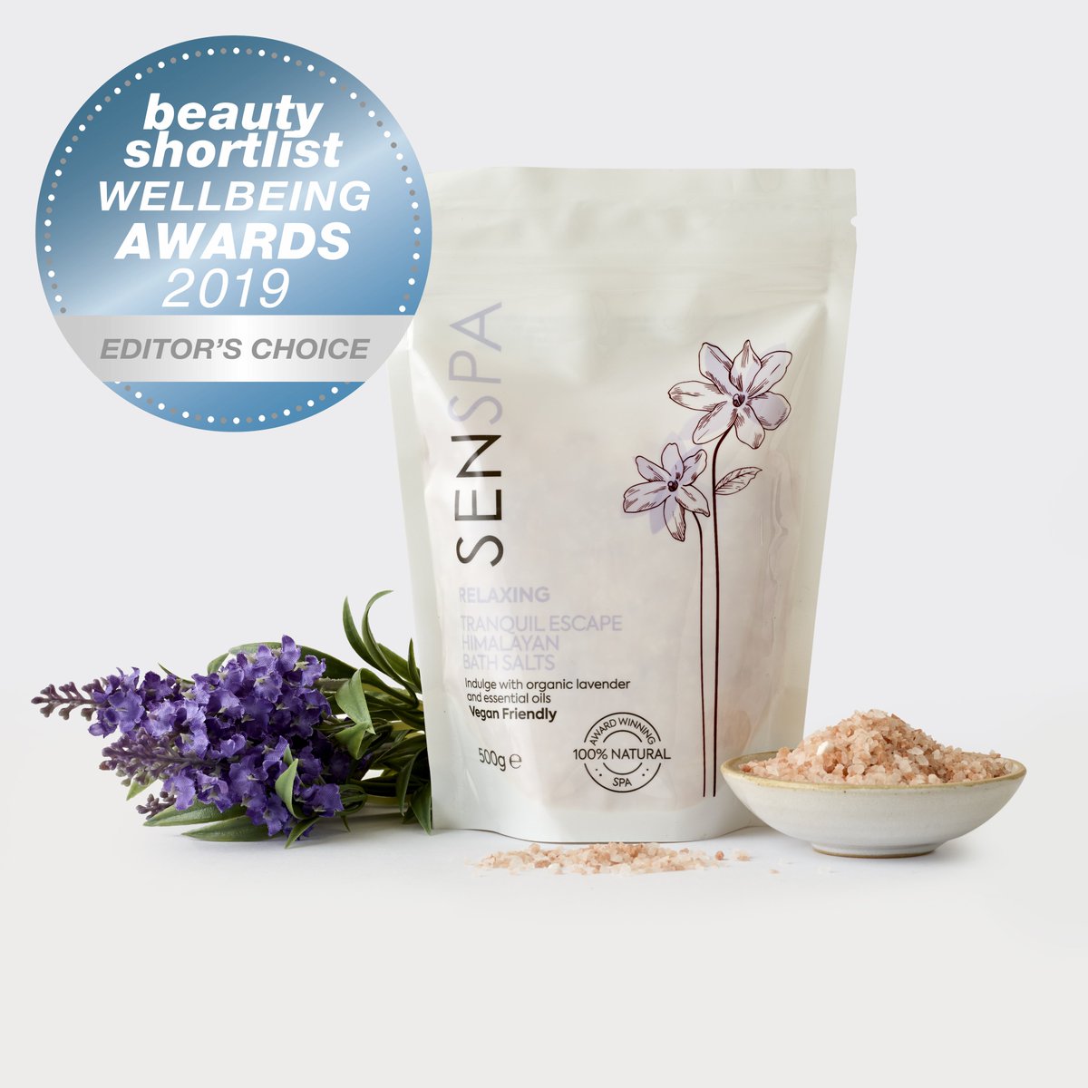 LinaLotto's tweet photo. Our beautiful @SenSpaUK Himalayan Bath Salts have scooped one of the first ever @BeautyShortlist  Editor's Choice WELLBEING AWARDS  Delighted! Yessss! Available exclusively @waitrose and our own #SenSpa shop. #naturalbeauty  #wellness #spa https://t.co/iE3eHZU2yo