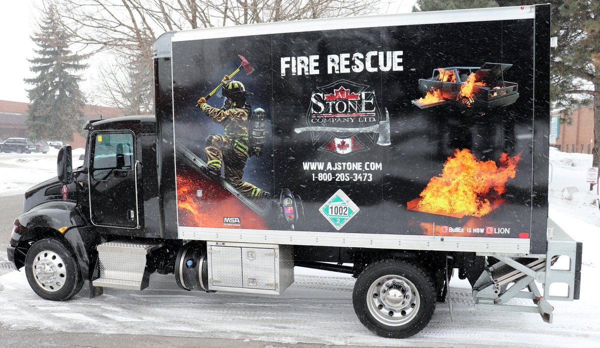 AJStoneCompany's tweet photo. Our cool new delivery truck is on the road for the first time today, heading to Timmins! https://t.co/zTBGjMOv8i