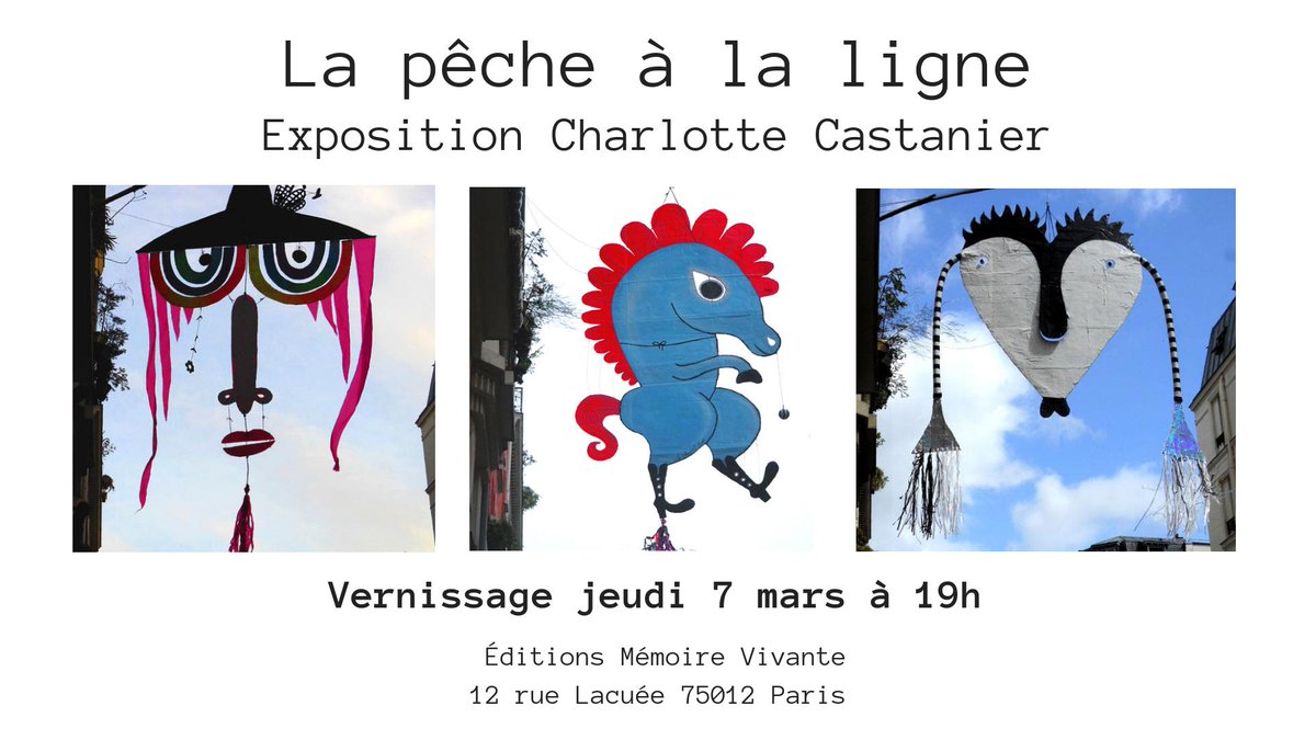 EditionsMV's tweet photo. Vernissage de l'exposition Charlotte Castanier jeudi soir à partir de 19h au 12 rue Lacuée (M°Bastille)
Où la poésie de la rue se frottera à celle des livres.
Haute fantaisie au programme. Venez nombreux, venez joyeux ! https://t.co/4gtyum7O3w