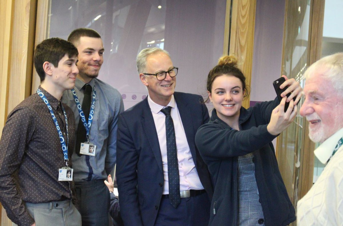 RochdaleCouncil's tweet photo. They caught up with lots of our #apprentices on their travels and new craze of #SelfieWithSteve quickly emerged! ๐คณ๐คฉ @Apprenticeships #FireItUp #NAW19 #BlazeATrail https://t.co/1A4j8JiQti