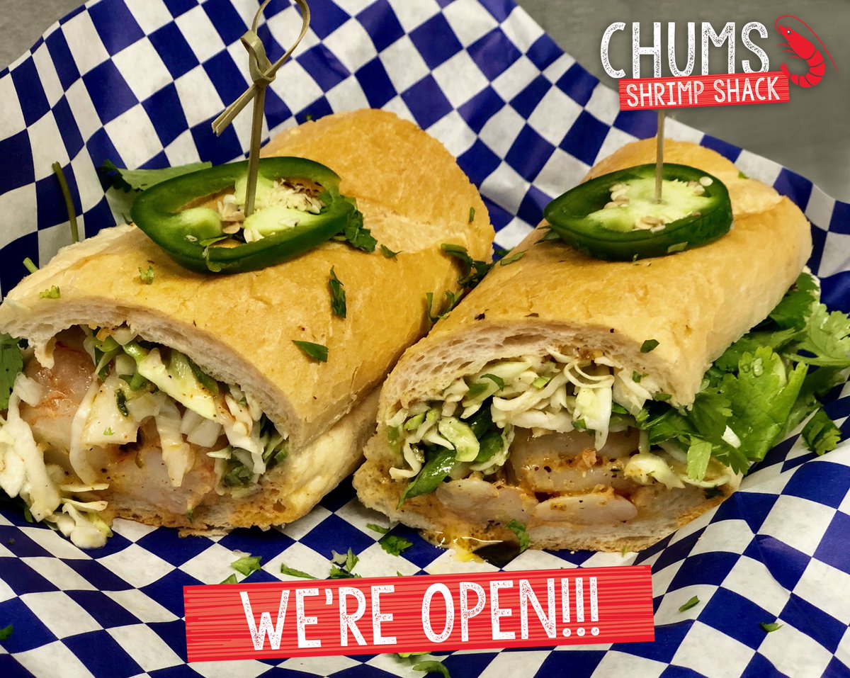 chumsshrimp's tweet photo. Itโs Opening Day!!! Visit us this Fat Tuesday from 11am-8pm and celebrate with one of our Bourbon Street Shrimp Poโ Boy Sandwiches! ๐ฆ๐ค๐ค๐ค *our clam strips will not be available today, our apologies. #chumsshrimp #eastdundee #westdundee #fattuesday #poboy #shrimp #grandopening https://t.co/9OQ013V4QG