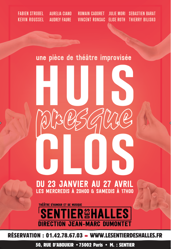 RT <a href="/NLFormation/">Next Level</a>: Envie d'assister à un "Huis presque clos" improvisé avec notre Nextleveler Romain Cadoret ? Rendez-vous les 6, 9, 16, 23 et 30 mars ou les 3, 6, 20 et 27 avril ! ow.ly/6FFV30nVCJA #sentierdeshalles