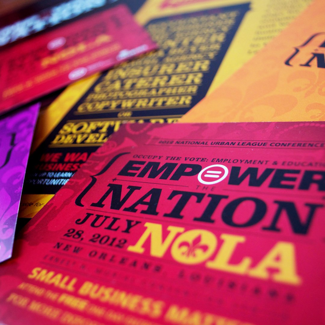 untuck's tweet photo. Happy Fat Tuesday! Since we can't attend any ~actual~ festivities, we'll settle for a repost of the identity we did for the @NatUrbanLeague conference in #nola back in 2012, which was about as colorful as the city itself.⚜️🌈 #phillydesign #mardigras https://t.co/89HMxMSYUx