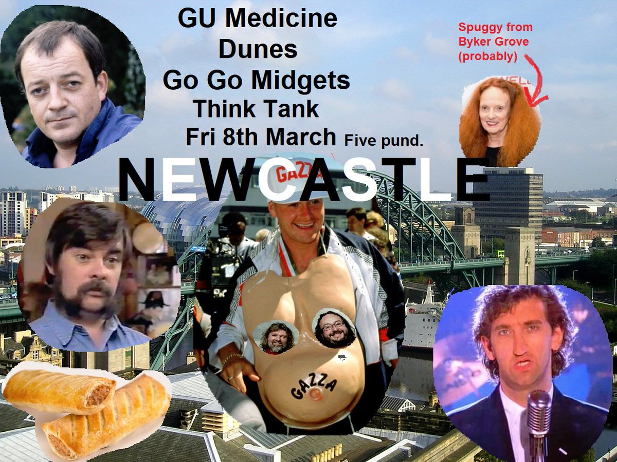 Ho'way then and get doon ta' think tank on Friday 8th of March to see G.U. Medicine, Dunes, Go Go Midgets
Grab ya broon and ya sausy rerl's pet, it's ganna gan off big style. Like.
#dunes #DunesNCL #GUMedicine #GoGoMidgets #toon #partyforpete #ThinkTank #ThinkTankNewcastle