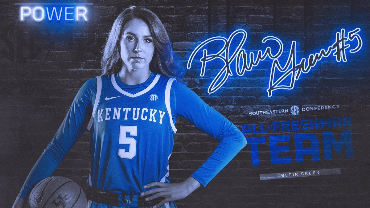 KentuckyWBB's tweet photo. . @greenblair32 is shooting 47.9 percent from the field and 40.9 percent from 3 in league play which lands her on the SEC All-Freshman Team. #poWEr https://t.co/hgtuo5ItMQ