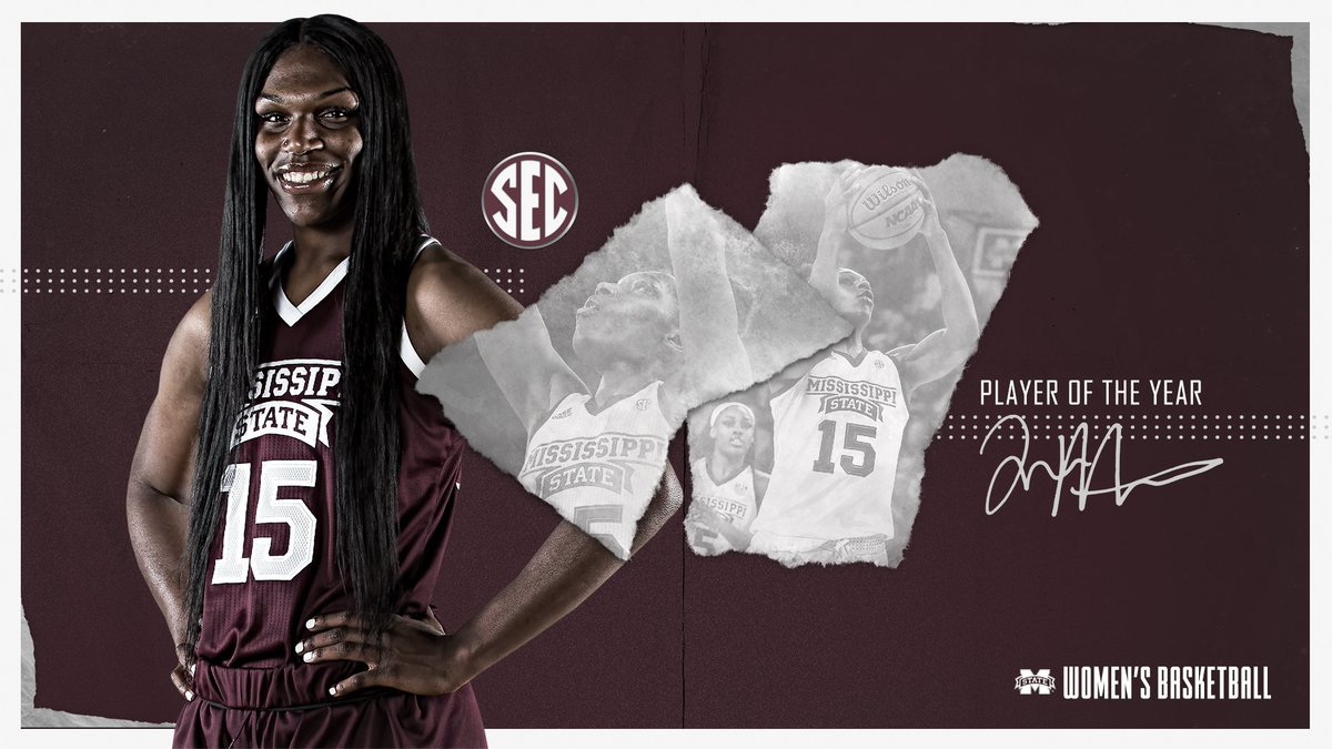 HailStateWBK's tweet photo. Creating an unbelievable stat line of 17.3 ppg, 13.4 rpg, 2.4 bpg while shooting 65% from the field and 74% from the line, @Teaira_15 is bringing home an honor the Bulldogs haven't been awarded in 16 years.

SEC Player of the Year, Teaira McCowan!

#HailState🐶 https://t.co/XD02A9otJF