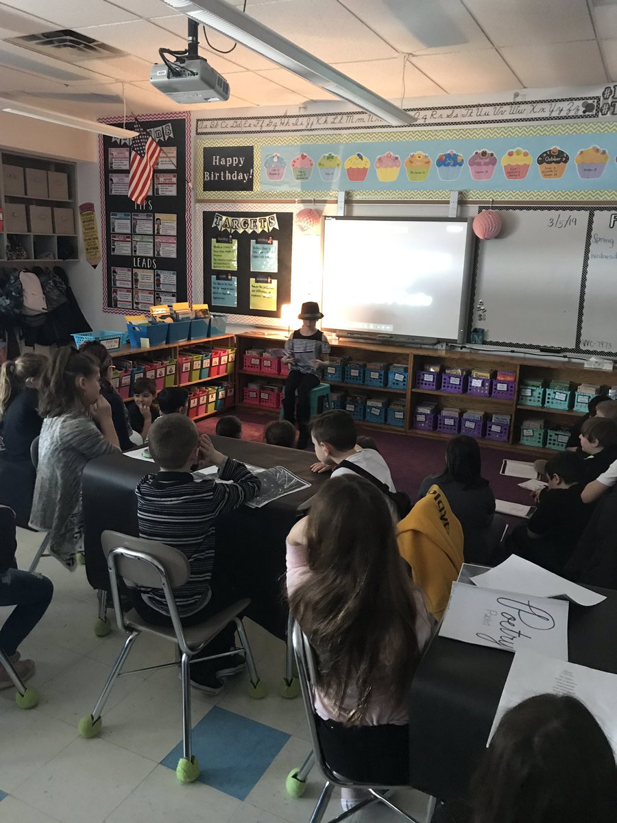 OAS_MrsLuther's tweet photo. Third Grade celebrated our poetry bootcamp with an “Open Mic Night at the Poetry Cafe!” 🎤 #OASpride #mtpsPRIDE #TCRWP https://t.co/88QMOdx5ka