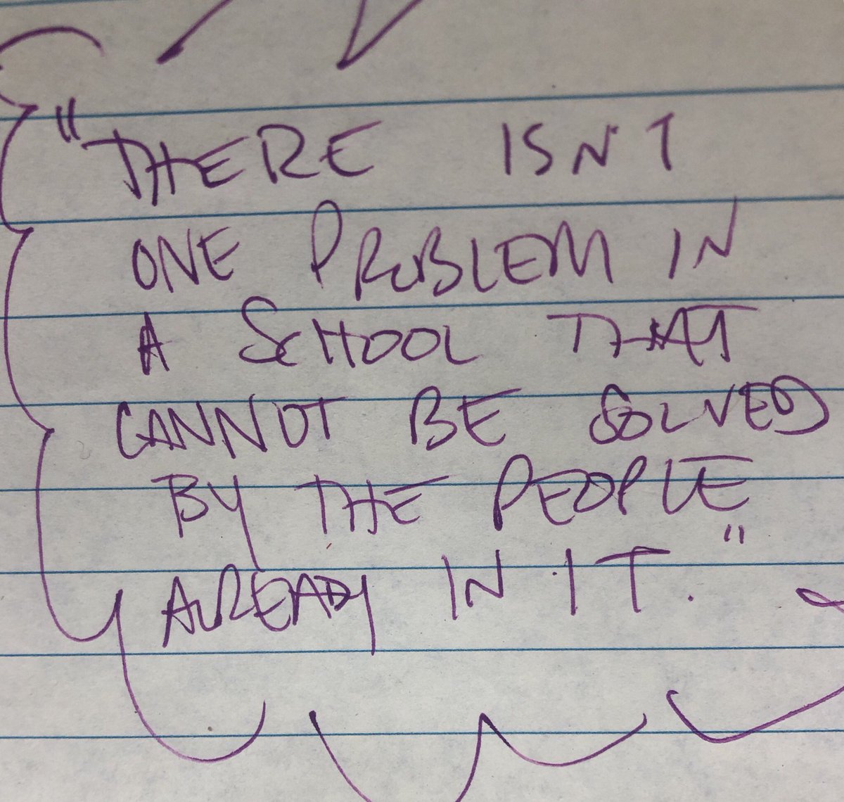 “There isn’t one problem in a school that cannot be solved by the people already in it” 
... talk about collective advocacy! This powerful statement from #impactfulcoaching will stick with me! Thx <a href="/GibbonsTJo/">Tammy Gibbons</a>- you’re pretty quotable! :)