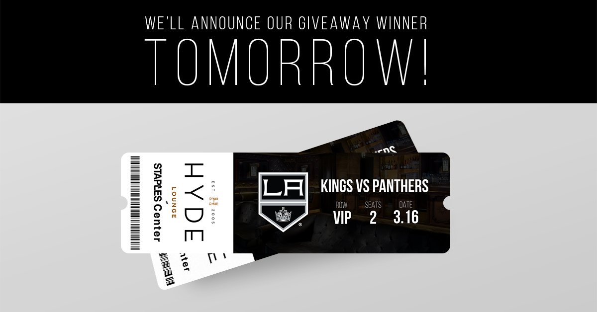 Last chance to enter! We’ve got a pair of VIP seats and $100 in food and beverage credit for the #GoKingsGo vs Panthers on 3/16. 

Enter here: reservations.hydestaples.center/win/

We’ll announce the winner tomorrow! Stay tuned…