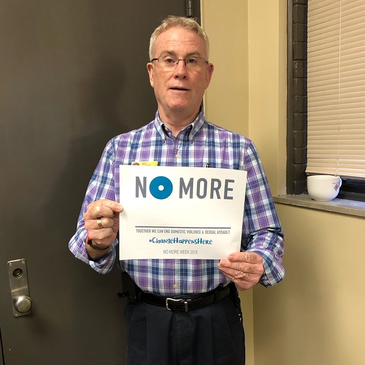 LewisPolice's tweet photo. Emergency Preparedness and Transportation Coordinator Neil. #NoMoreWeek2019 #ChangeHappensHer #NoMore #LewisU https://t.co/MAfbiT4zoF