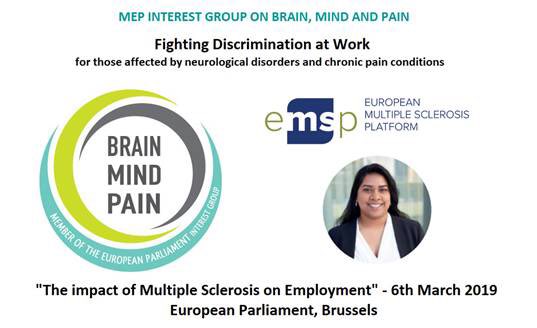 eumsplatform's tweet photo. Tomorrow our Managing Director @Lili_Bxl will raise the voice 📢 of over 770k people with #MS about the impact of #MultipleSclerosis on #Employment during the next @brainmindpain 🧠 meeting in @Europarl_EN Stay with us and visit https://t.co/YiAlqH8i5T for more info on #MSatWork https://t.co/7jzqRwBdlY