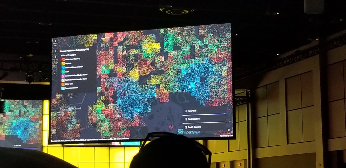 odoenet's tweet photo. Welcome to the dot-matrix! @kekenes showing the #dotdensity viz in #esrijs for #arcgis apps! #esri #DevSummit https://t.co/2Ua3rCSYAZ