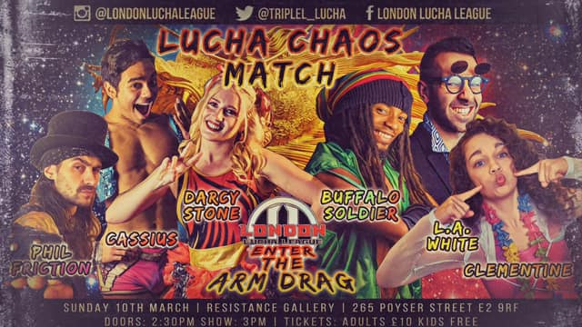 TheNudeYogi's tweet photo. This weekend your entertainment choices are obvious. If you're in the USA go to @BizarroLucha and bring a birthday pressie for @Shotziblack If you're in the UK go see @NeonCassius @DarcyStonePW in action at @TripleL_Lucha #Fivestarfun #Equality https://t.co/BpzWJPqtVu