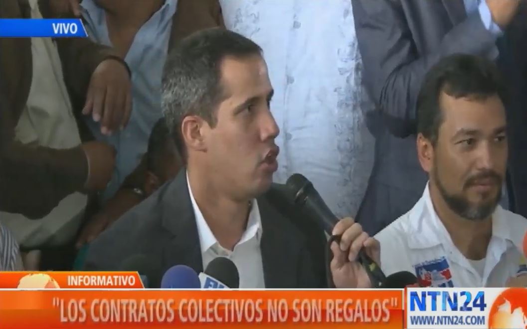 #ENVIVO | Habla a esta hora el presidente interino de Venezuela, Juan Guaidó, en reunión con sindicatos laborales bit.ly/2Vu9OU0