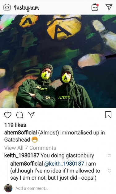 GlastoFestFeed's tweet photo. Altern 8 (@WeAreAltern8) have been spotted as #SelfConfirmed for #Glastonbury2019 by @krazypinkminx over at the @eFestivals forums: https://t.co/zMXsnPvdSm https://t.co/vAskBg5Pdj
