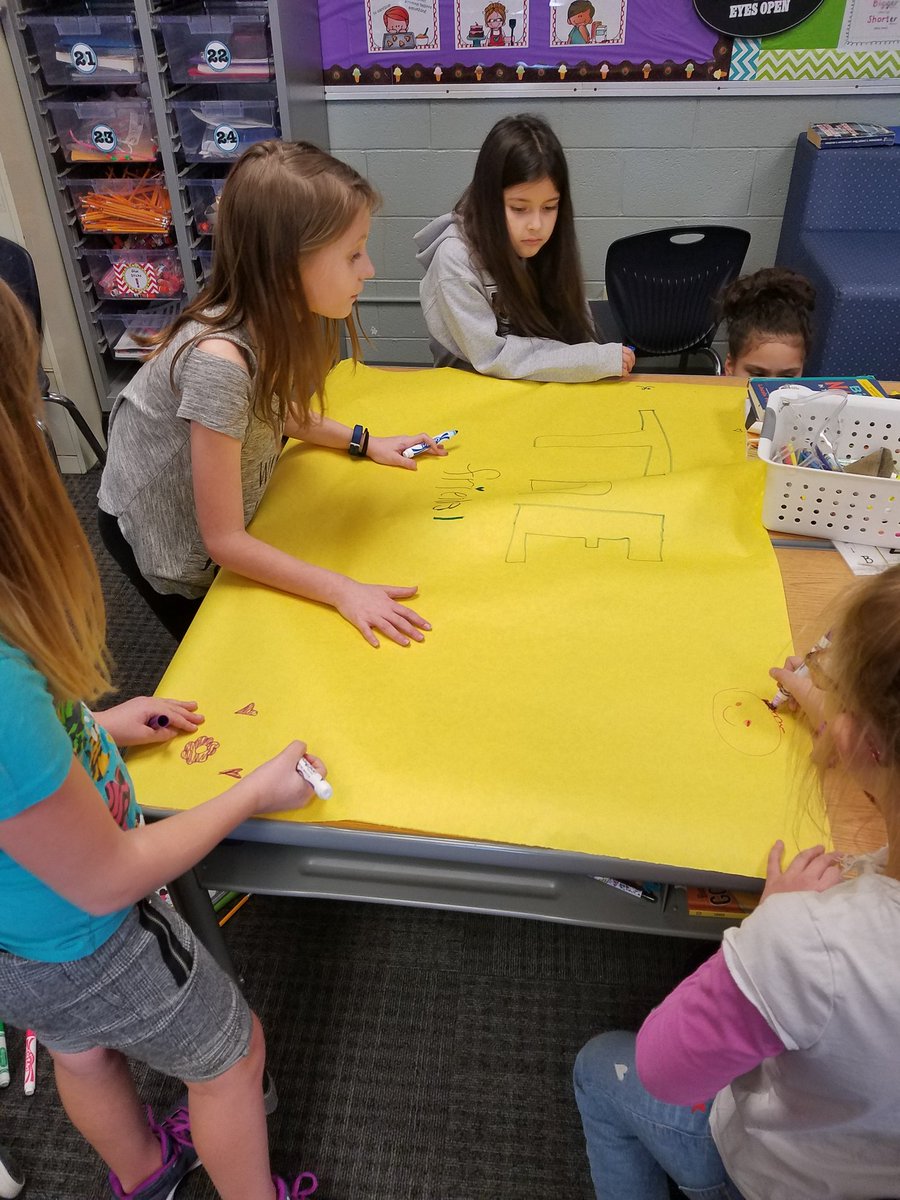 TEloomisclass's tweet photo. Students are busy creating their business banners for our 3rd grade market place this Thursday! #tecubs #Turner202Strong #pbl https://t.co/WQjUpXRCpy