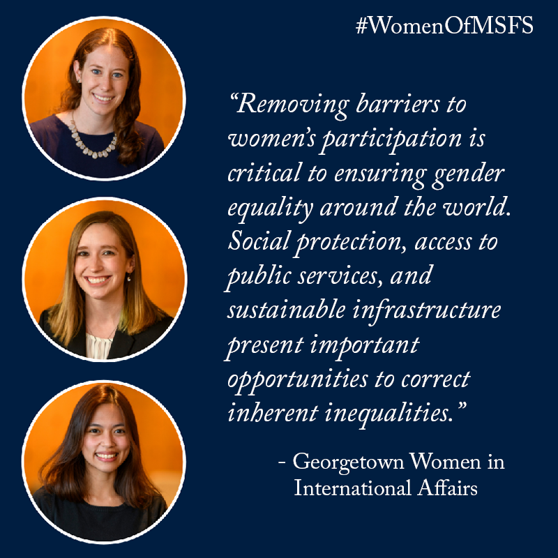 georgetownmsfs's tweet photo. Continuing our #WomenOfMSFS series for #IWD2019 today with this spotlight on @graduateGWIA, a student-led organization dedicated to increasing the visibility of women in international affairs. Read more from the #MSFS students on GWIA's Executive Board: https://t.co/LbGIVPfPt7 https://t.co/zyeEoC6zFL