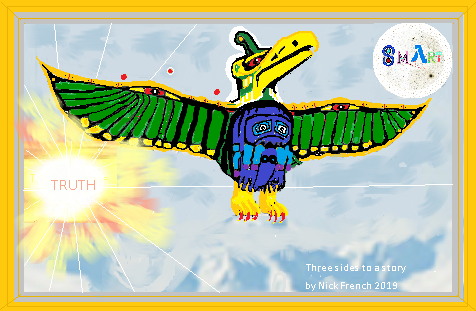 This painting is prospectively called...
Three sides to a story...
#Truth #Perspective #8mArt