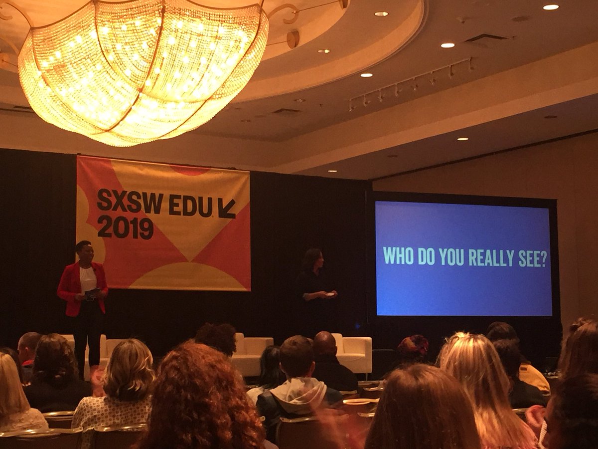 ms_skillern's tweet photo. What a beautiful @SXSWEDU session by @Chicago_Beyond. After looking at “what weren’t we seeing?” w/trauma as a learning barrier, @LizDozier &amp; @NnekaTapia made systemic changes in Chicago schools. More counselors, deescalation PD, &amp; restorative justice. Just research their stats! https://t.co/VN5wyhkaFg