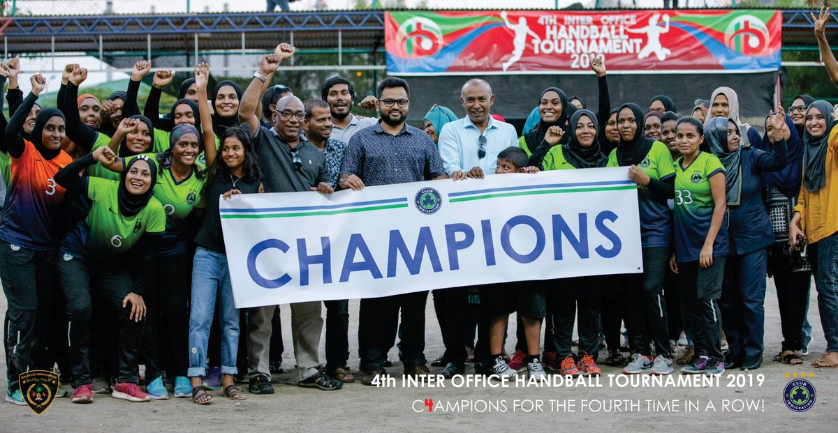 ImmigrationMV's tweet photo. Congratulations #TeamImmigration for winning the 4th Inter-Office Handball Tournament, for the fourth time in a row. @hanafymv https://t.co/ZtIuB4955d